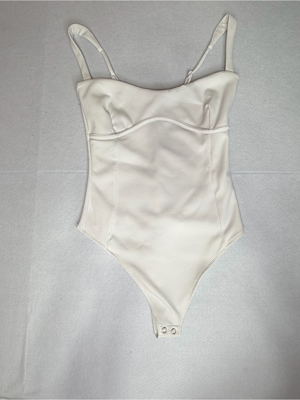 Good American Corset Bodysuit White Scuba Stretch M